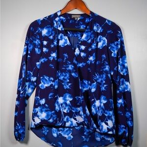 Vince Camuto Blue Long Sleeve Sailor Collar Blouse
